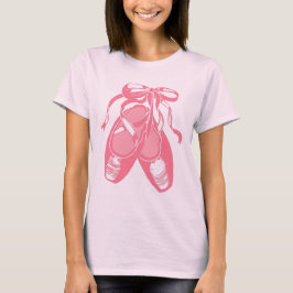 Der T - Shirt der rosa Ballett-Schuh-hellrosa