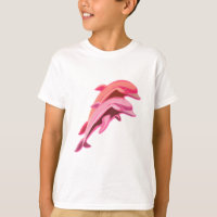 Der T - Shirt der rosa Delphin-Entwurfs-Kinder