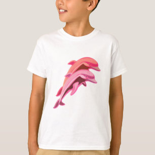 Der T - Shirt der rosa Delphin-Entwurfs-Kinder