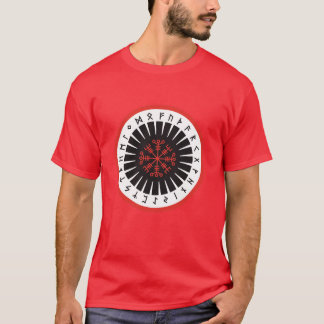 der T - Shirt der roten Männer mit großem Emblem