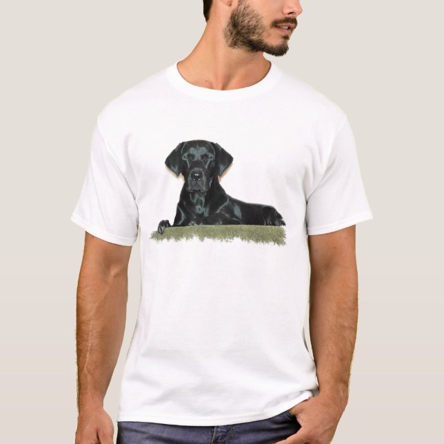 Der T - Shirt der schwarzen Labrador-Männer (Vorderseite)