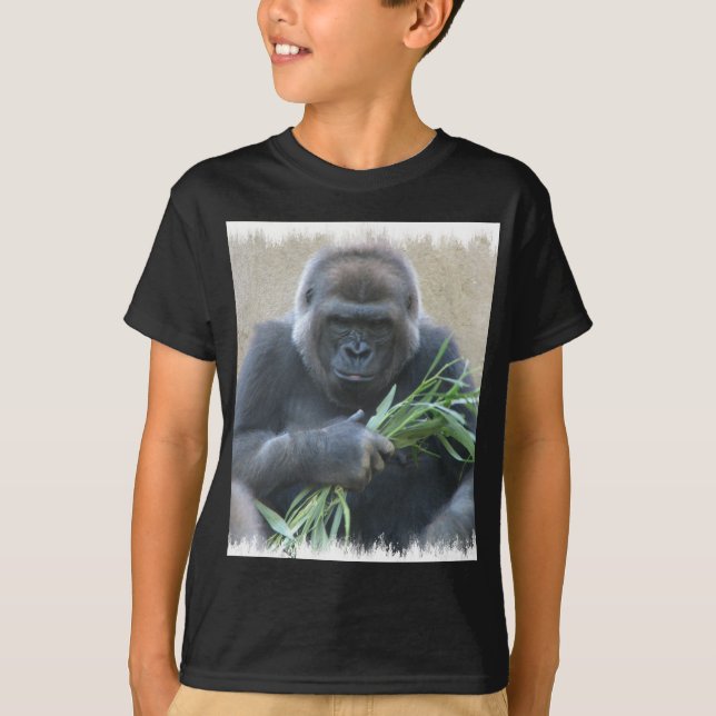 Der T - Shirt der Silverback-Gorilla-schwarzen (Vorderseite)