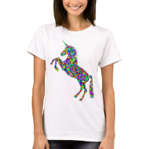Der T - Shirt der Unicorn-magischen bunten