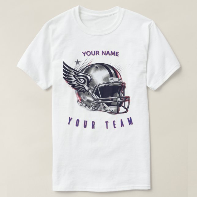 Der T - Shirt des American Football Helmet ist ind (Design vorne)