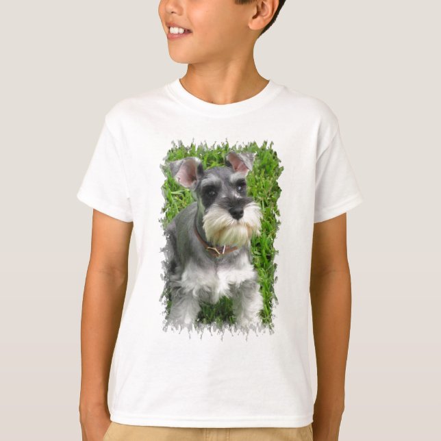 Der T - Shirt des Miniaturschnauzer-Kindes (Vorderseite)