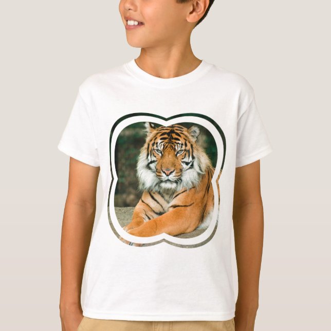 Der T - Shirt des orange Tiger-Kindes (Vorderseite)