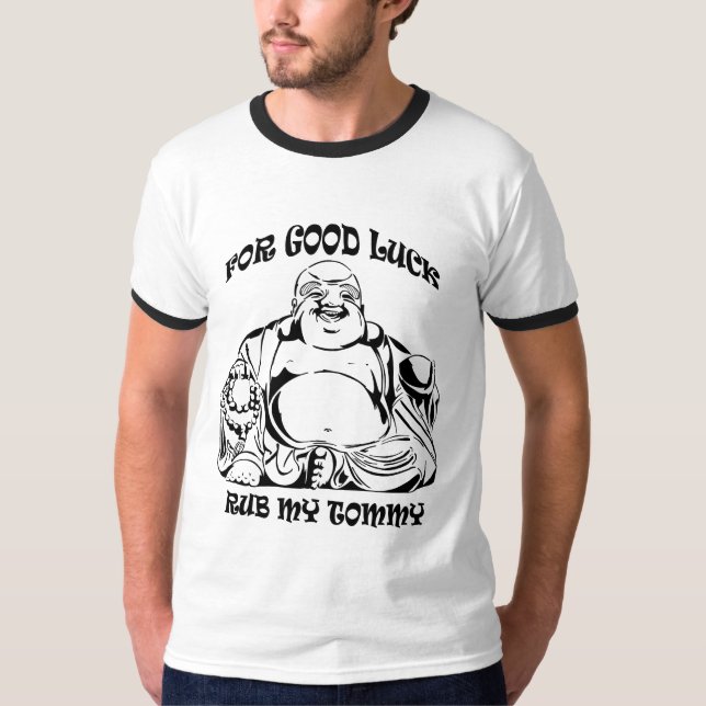 Der T - Shirt glücklicher Buddha-Männer (Vorderseite)