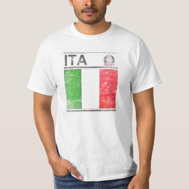 Der T - Shirt "Italien " der Männer (Vorderseite)