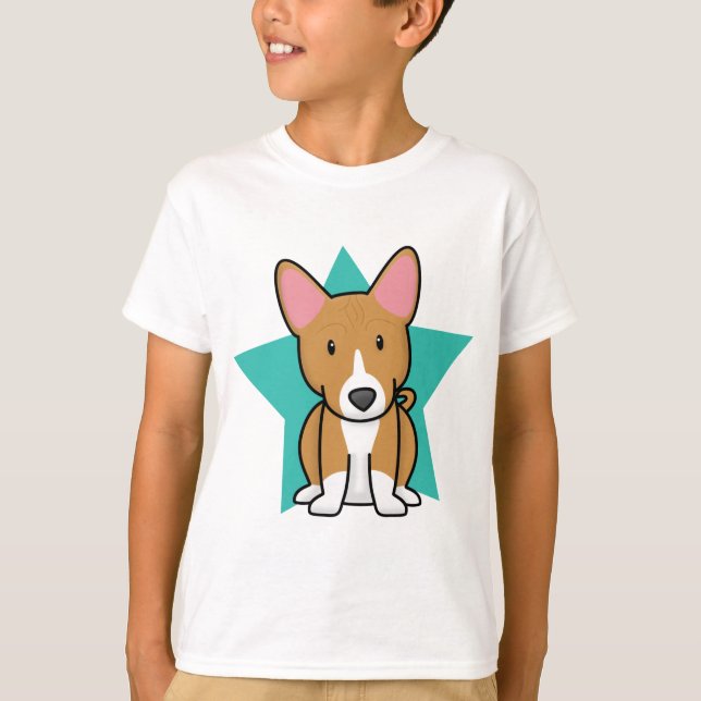 Der T - Shirt Kawaii Stern Basenji Kindes (Vorderseite)