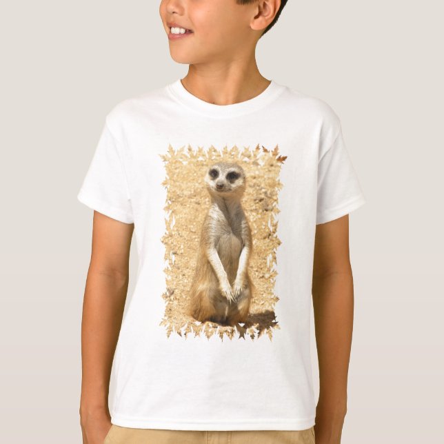 Der T - Shirt neugieriges Meerkat Kindes (Vorderseite)