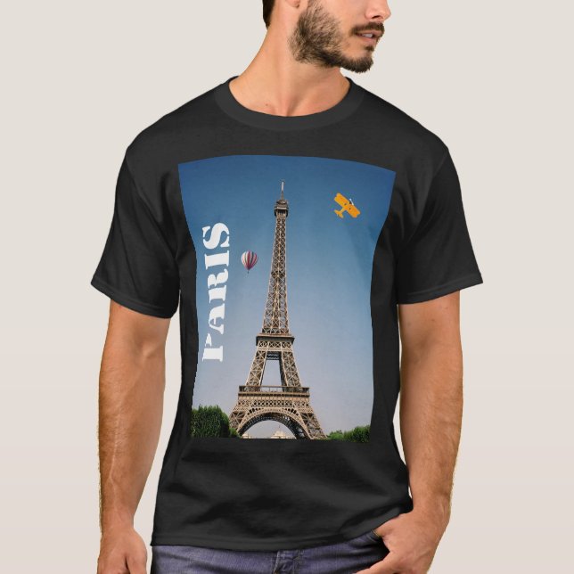 Der T - Shirt-Paris Frankreich Eiffel der Männer T-Shirt (Vorderseite)