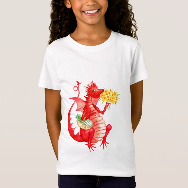 Der T - Shirt "Red Dragon" aus der modischen Baumw (Vorderseite)