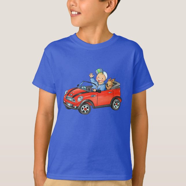 Der T - Shirt rotes der Spielzeug-Auto-dunkle (Vorderseite)