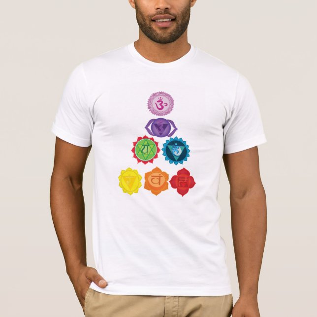 Der T - Shirt sieben Chakras Männer (Vorderseite)