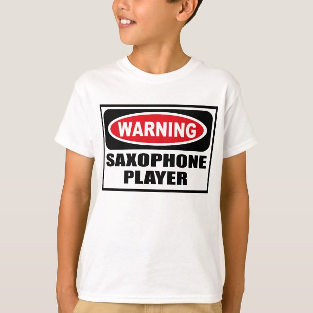 Der T - Shirt warnendes SAXOPHONE-SPIELER Kindes (Vorderseite)