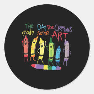 Der Tag, an dem die Crayons die Geburtstagsdekorat Runder Aufkleber