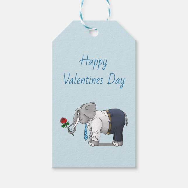 Der Tag der Elefanten mit dem Glück der Valentine Geschenkanhänger (Vorderseite)