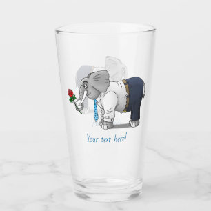 Der Tag der Elefanten mit dem Glück der Valentine Glas