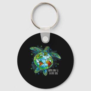 Der Tag der Erde ist jeden Tag Funny Sea Turtle An Schlüsselanhänger