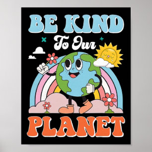 Der Tag der Erde ist nett zu unserem Planeten Retr Poster