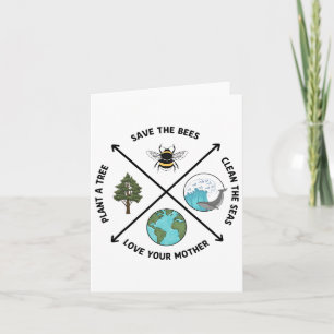 Der Tag der Erde Rette die Bienen Pflanze mehr Bäu Karte