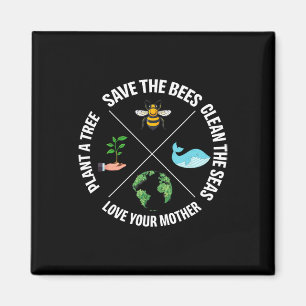 Der Tag der Erde Rette die Bienen Pflanze mehr Bäu Magnet