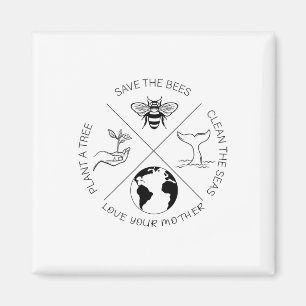 Der Tag der Erde Rette die Bienen Pflanze mehr Bäu Magnet