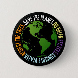 Der Tag der Erde Rettet den Planeten Go Green Button