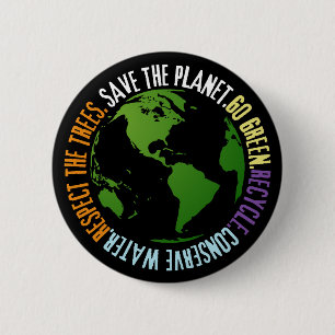 Der Tag der Erde Rettet den Planeten Go Green Button