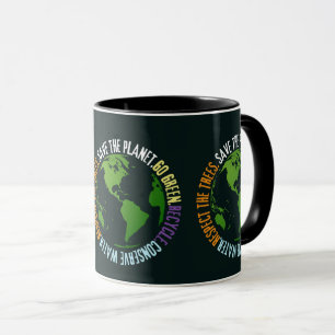 Der Tag der Erde Rettet den Planeten Go Green Tasse