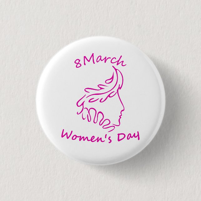 Der Tag der internationalen Frauen am 8. März Button (Vorderseite)