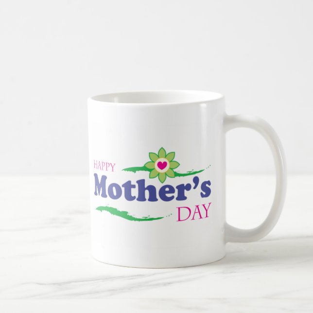 Der Tag der Mutter - Blumen-Herz Tasse (Rechts)