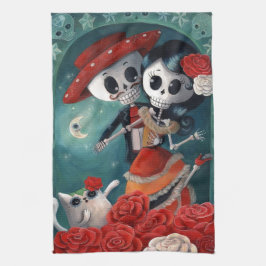 Der Tag der toten Skeleton Liebhaber Geschirrtuch