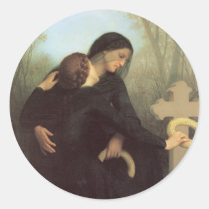 Der Tag der Toten von William Adolphe Bouguereau Runder Aufkleber