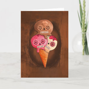 Der Tag der toten Zuckerschädel-Eiscreme Karte