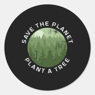 Der Tag des Erdwillens rettet den Planeten Pflanze Runder Aufkleber