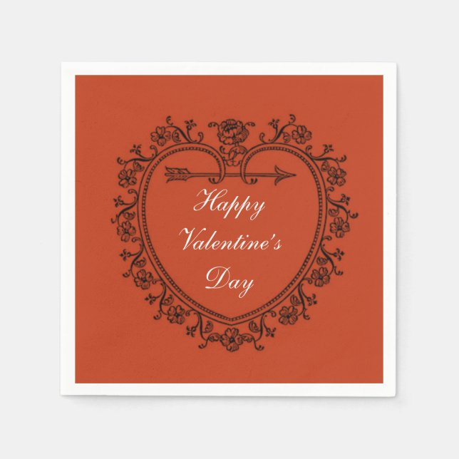 Der Tag des glücklichen Valentins Rot Serviette (Vorderseite)