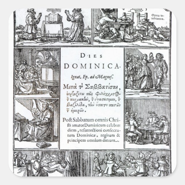 Der Tag des Herrn, 1639 Quadratischer Aufkleber (Vorderseite)