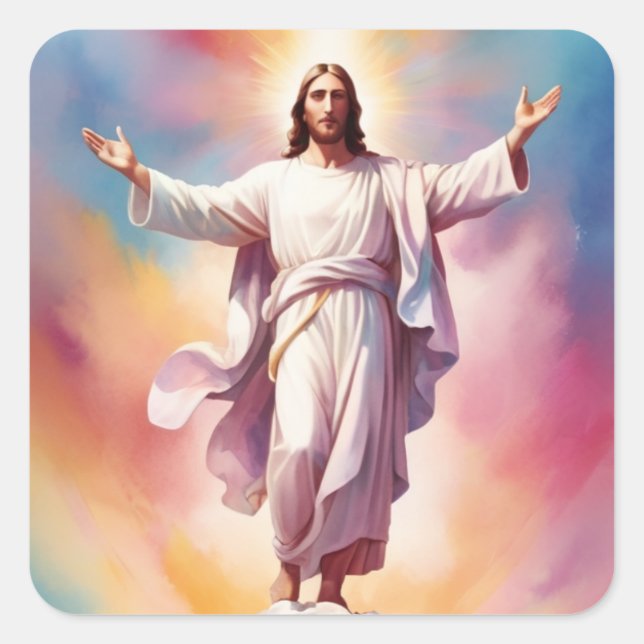 Der Tag des Herrn Jesus Quadratischer Aufkleber (Vorderseite)