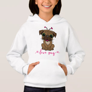 Der Tag des Liebe-Mops-Hundevalentines Hoodie