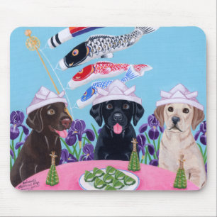 Der Tag Labradors der japanische Kinder Mousepad