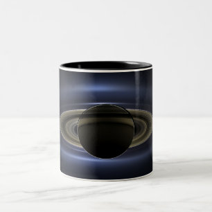 Der Tag lächelte die Erde Cassini Saturn Zweifarbige Tasse