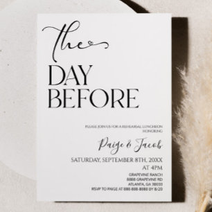 Der Tag vor der Hochzeit Probe Mittagessen Einladung