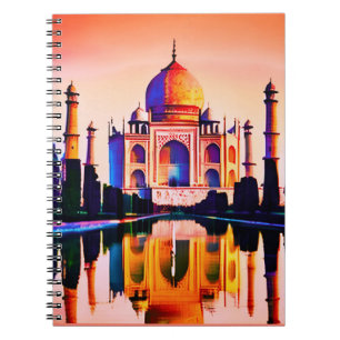 Der Taj Mahal gegen den Sonnenuntergang Notizblock
