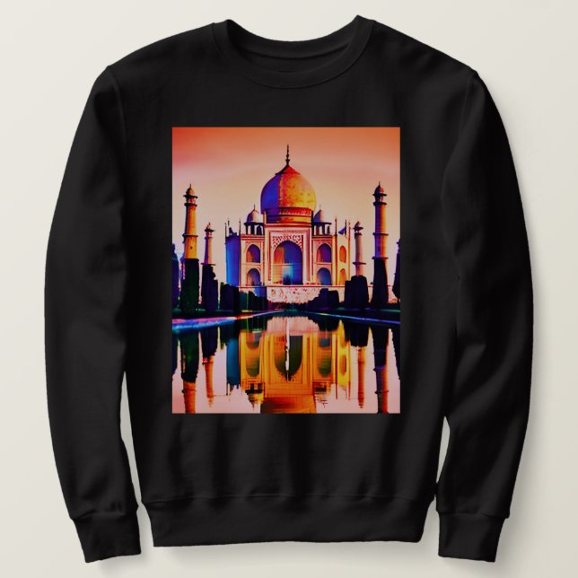 Der Taj Mahal gegen den Sonnenuntergang Sweatshirt (Design vorne)