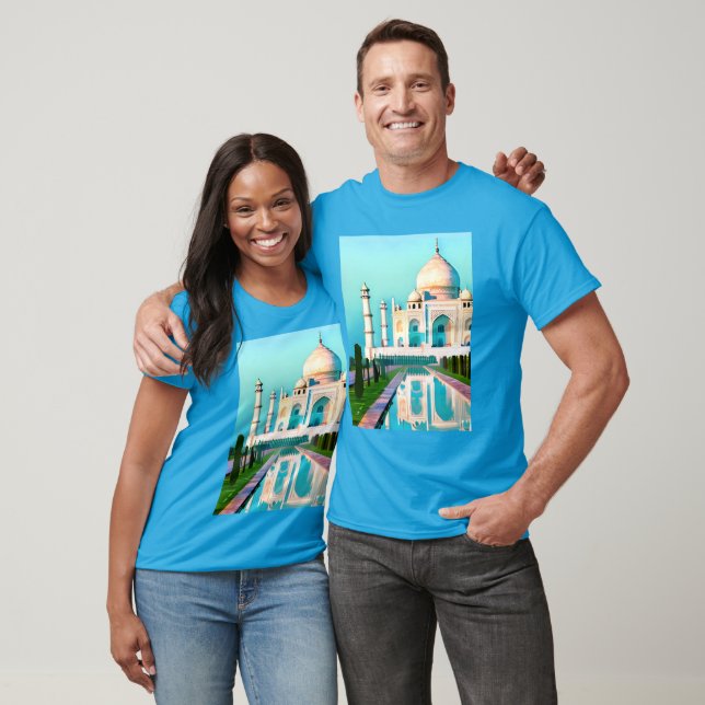 Der Taj Mahal unter einem Morgenhimmel T-Shirt (Unisex)