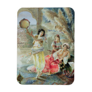 Der Tambourine (w/c auf Papier) Magnet