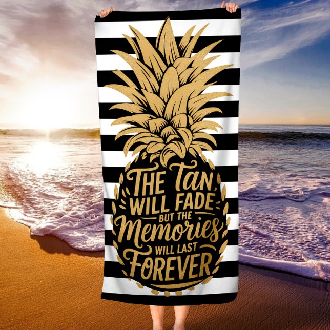 Der Tan wird verschwinden, aber die Erinnerungen w Strandtuch (Von Creator hochgeladen)