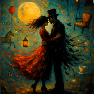 Der Tanz Zwischen – Surreal Romantische Decoupage  Seidenpapier