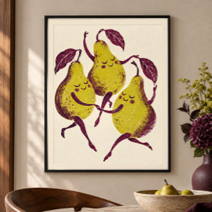 Der Tanzende Birnen Kunst Druck Poster